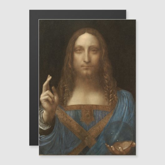 Da Vinci, Verlosser van de wereld, Salvator Mundi Magnetische Uitnodiging (Voorkant / Achterkant)
