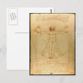 Da Vinci Vitruve Luc Viatour Briefkaart (Voorkant / Achterkant)
