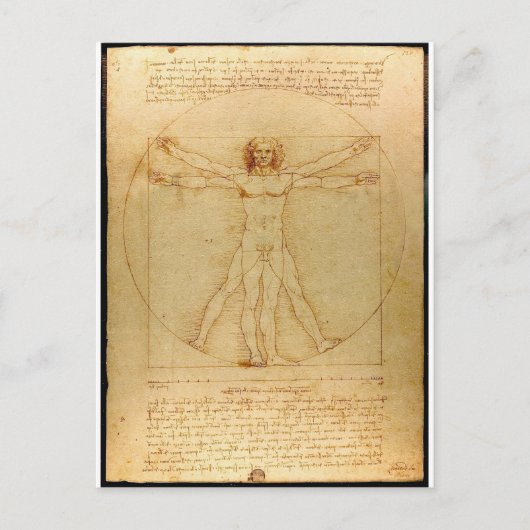 Da Vinci Vitruve Luc Viatour Briefkaart (Voorkant)