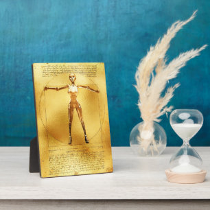 Da Vinci Vitruvian Gold Robot Fotoplaat