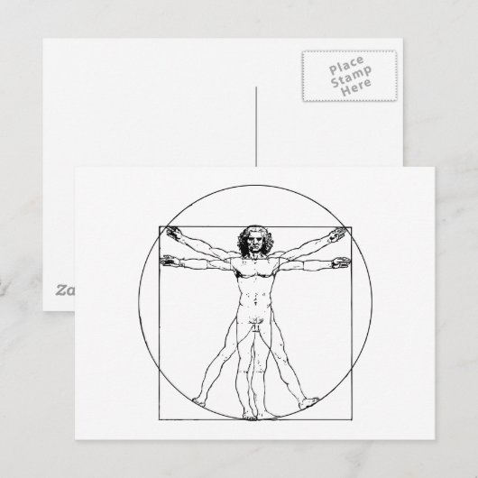 Da Vinci Vitruvian Man Briefkaart (Voorkant / Achterkant)