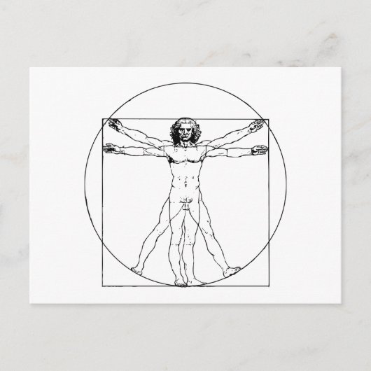Da Vinci Vitruvian Man Briefkaart (Voorkant)