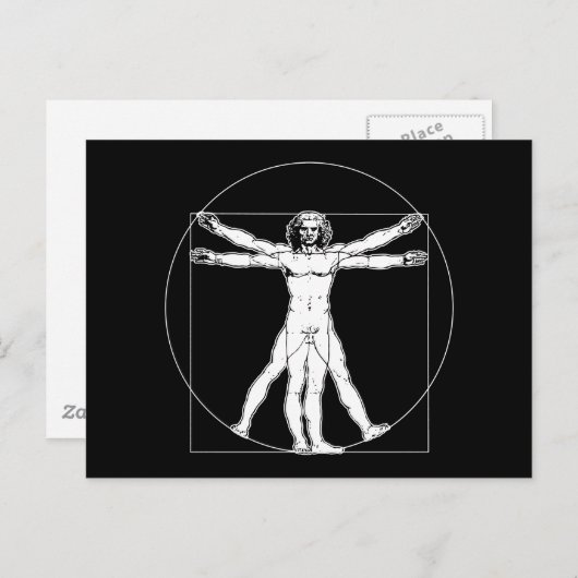 Da Vinci Vitruvian Man Briefkaart (Voorkant / Achterkant)
