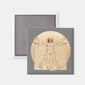 Da Vinci Vitruvian Man Magneet (Voorkant / Achterkant)
