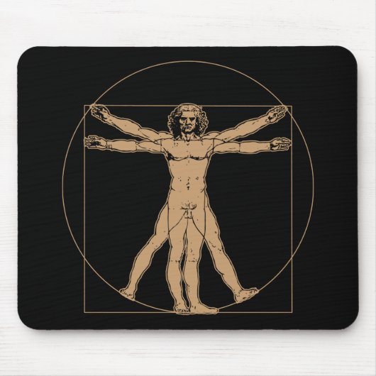 Da Vinci Vitruvian Man Mousepad Muismat (Voorkant)