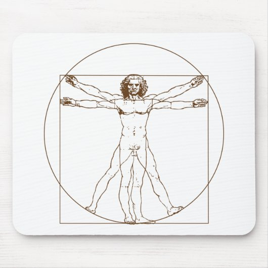 Da Vinci Vitruvian Man Mousepad Muismat (Voorkant)