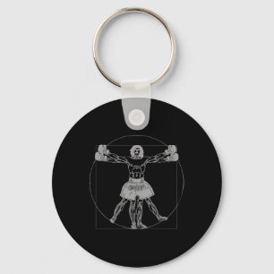 Da Vinci Vitruvian Man Muay Thai Mma straatgevecht Sleutelhanger