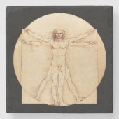 Da Vinci Vitruvian Man Stenen Onderzetter (Voorkant)