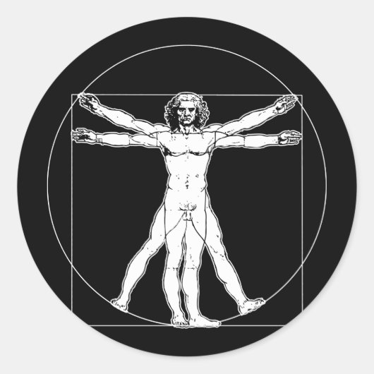 Da Vinci Vitruvian Man Sticker (Voorkant)