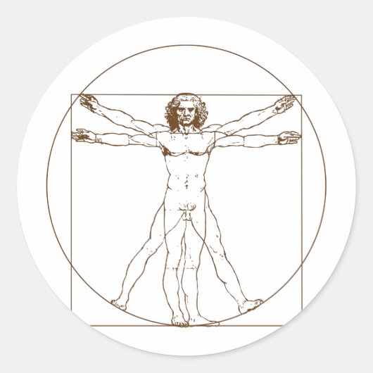 Da Vinci Vitruvian Man Sticker (Voorkant)