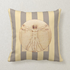 Da Vinci Vitruvian Man Stripes Kussen