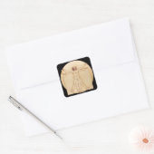 Da Vinci Vitruvian Man Vierkante Sticker (Envelop)