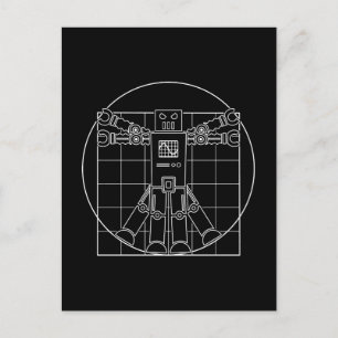 Da Vinci Vitruvian Robot Briefkaart