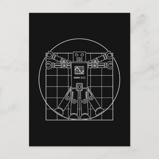 Da Vinci Vitruvian Robot Briefkaart (Voorkant)
