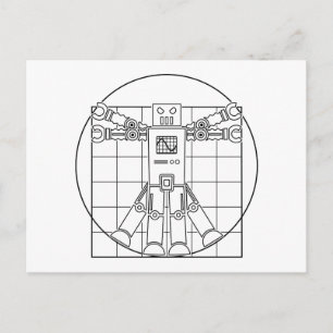Da Vinci Vitruvian Robot Briefkaart