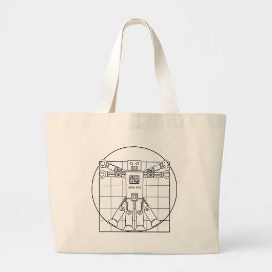 Da Vinci Vitruvian Robot Grote Tote Bag (Voorkant)