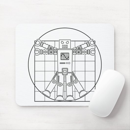 Da Vinci Vitruvian Robot Mousepad Muismat (Met muis)