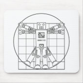 Da Vinci Vitruvian Robot Mousepad Muismat (Voorkant)