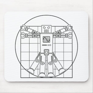 Da Vinci Vitruvian Robot Mousepad Muismat