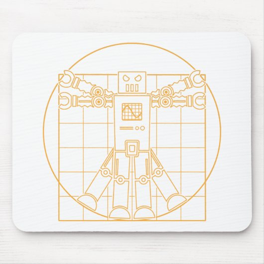 Da Vinci Vitruvian Robot Mousepad Muismat (Voorkant)
