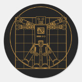 Da Vinci Vitruvian Robot Sticker (Voorkant)