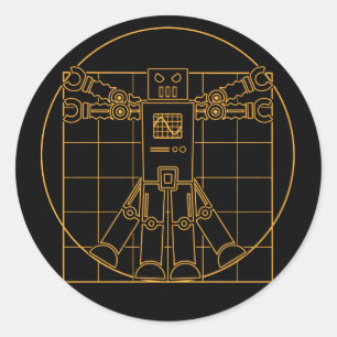 Da Vinci Vitruvian Robot Sticker
