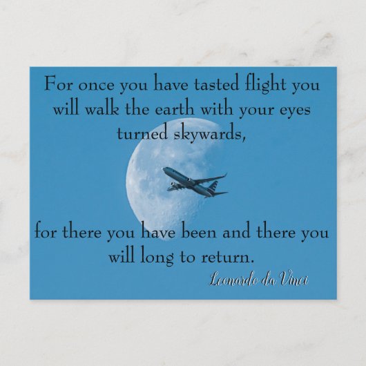 Da Vinci Vliegend Gedicht🚁✨ Budget Speciaal Briefkaart (Voorkant)