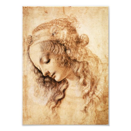 Da Vinci Woman's Head Print Foto Afdruk (Voorkant)