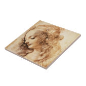 Da Vinci Woman's Head Tile Tegeltje (Zijkant)