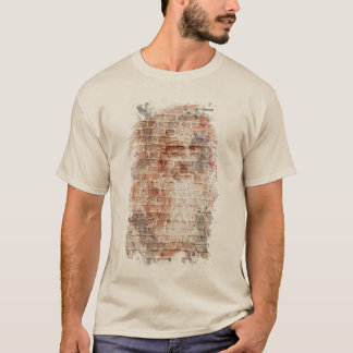 da Vinci Zelfportret op bakstenen muur T-shirt