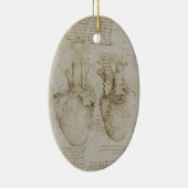Da Vinci's anatomieketches voor het menselijk hart Keramisch Ornament (Rechts)