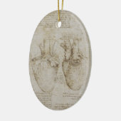 Da Vinci's anatomieketches voor het menselijk hart Keramisch Ornament (Links)