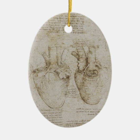 Da Vinci's anatomieketches voor het menselijk hart Keramisch Ornament (Voorkant)