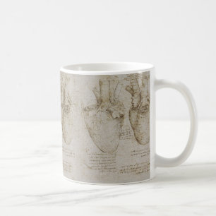 Da Vinci's anatomieketches voor het menselijk hart Koffiemok