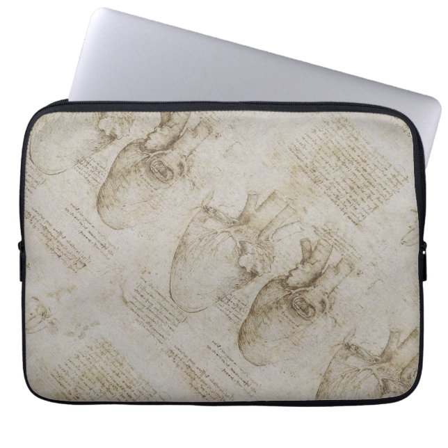 Da Vinci's anatomieketches voor het menselijk hart Laptop Sleeve (Voorkant)