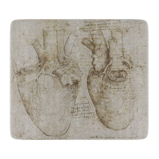 Da Vinci's anatomieketches voor het menselijk hart Snijplank (Voorkant)