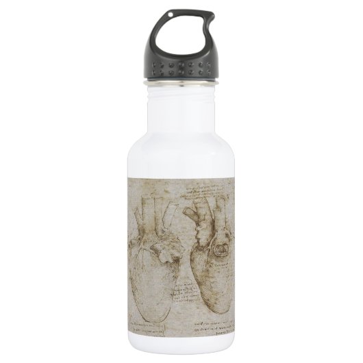 Da Vinci's anatomieketches voor het menselijk hart Waterfles (Voorkant)