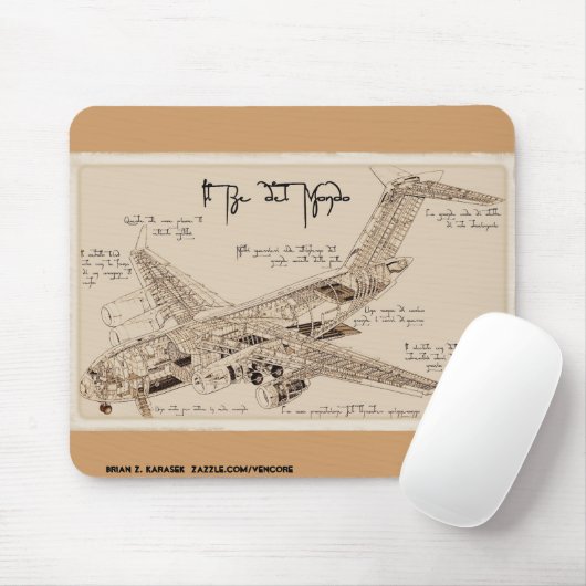 Da Vinci's C-17 Globemaster Mousepad Muismat (Met muis)