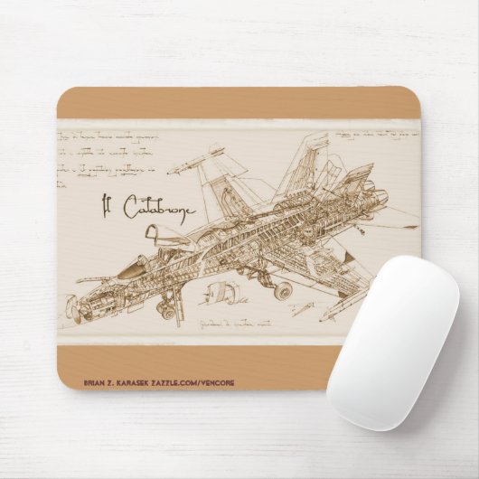 Da Vinci's F/A-18 Hornet Mousepad Muismat (Met muis)