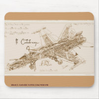 Da Vinci's F/A-18 Hornet Mousepad