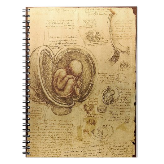 Da Vinci's Fetus Anatomy Notebook Notitieboek (Voorkant)