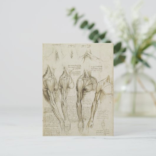 Da Vinci's Human Skeleton Anatomy Sketches Briefkaart (Staand voorkant)