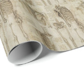 Da Vinci's Human Skeleton Anatomy Sketches Cadeaupapier (Rol Hoek)