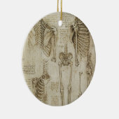 Da Vinci's Human Skeleton Anatomy Sketches Keramisch Ornament (Rechts)