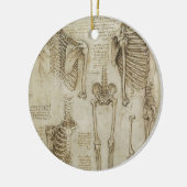 Da Vinci's Human Skeleton Anatomy Sketches Keramisch Ornament (Links)