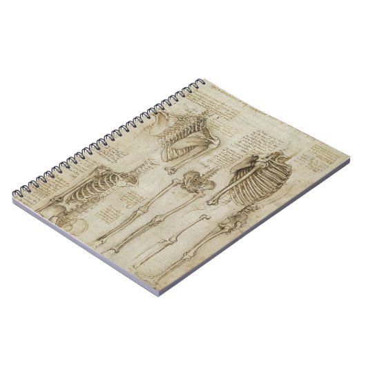 Da Vinci's Human Skeleton Anatomy Sketches Notitieboek (Linkerzijde)