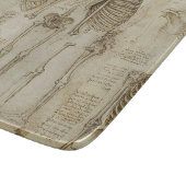 Da Vinci's Human Skeleton Anatomy Sketches Snijplank (Hoek)