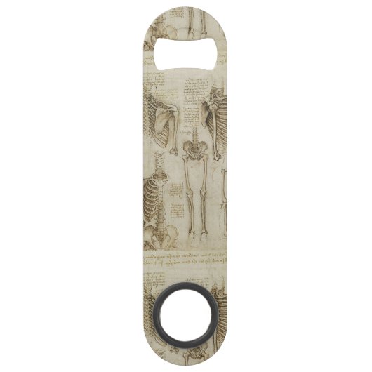 Da Vinci's Human Skeleton Anatomy Sketches Speed Flessenopener (Achterkant)