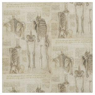 Da Vinci's Human Skeleton Anatomy Sketches Stof