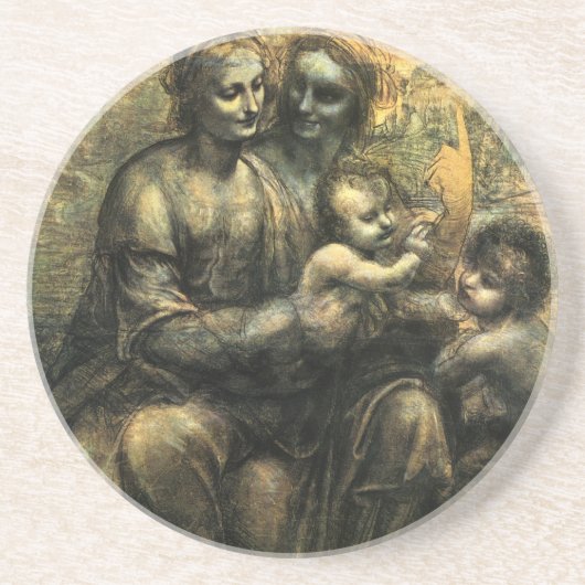 da Vinci's Madonna en Child Zandsteen Onderzetter (Voorkant)